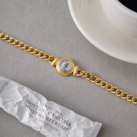 18K Gold Plated Silver Coin Necklace - Picture 5 of 7